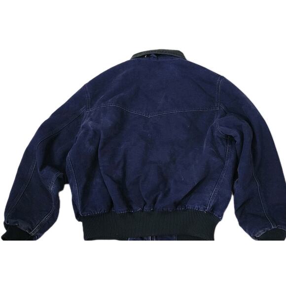 Vintage Carhartt Mens XL Blue Santa Fe Work Jacket Red Quilt Lined J14 Y2K USA - Picture 2 of 15